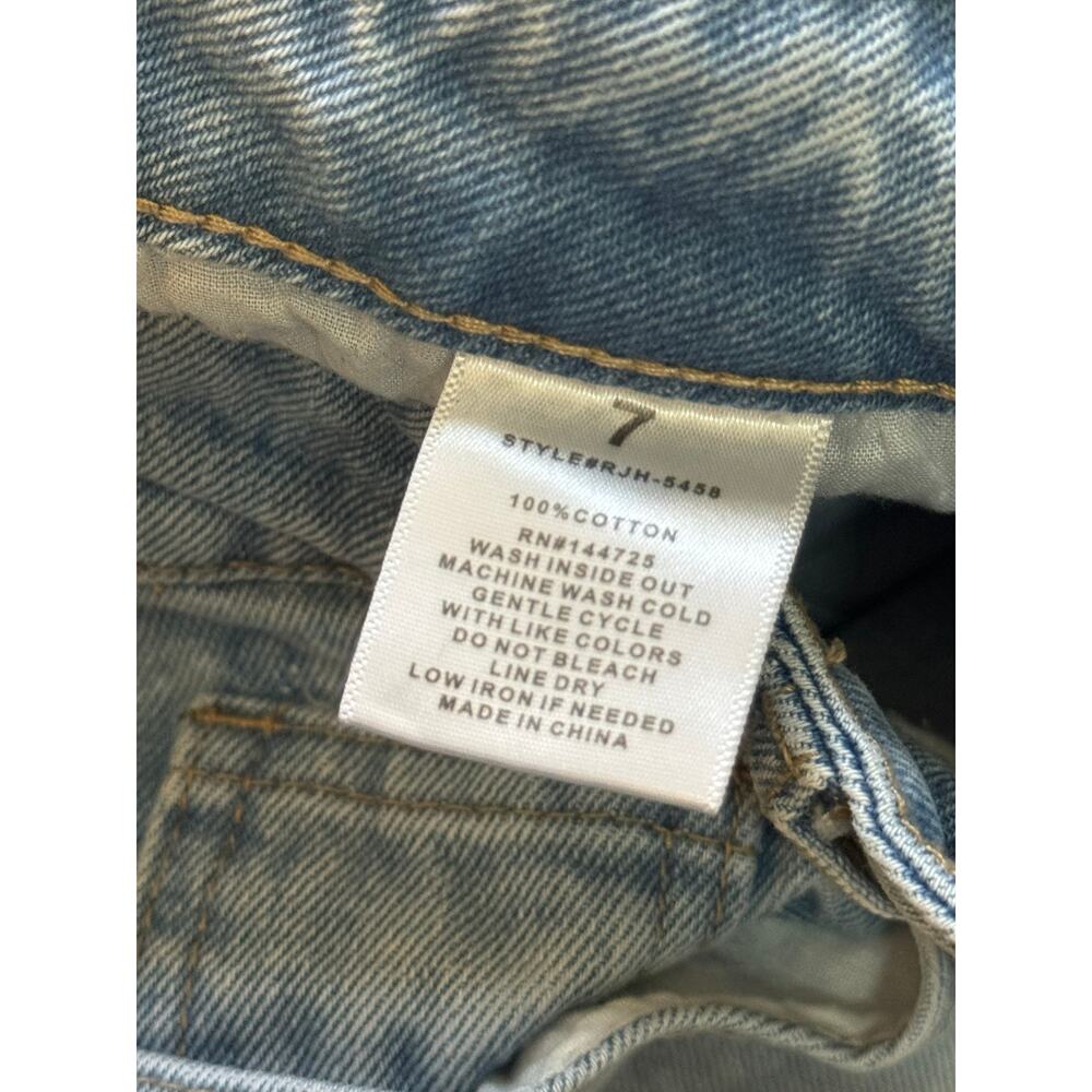American Bazi Jeans Women's Size 7 Wide Leg Light Wash Ripped High Rise - Picture 4 of 8
